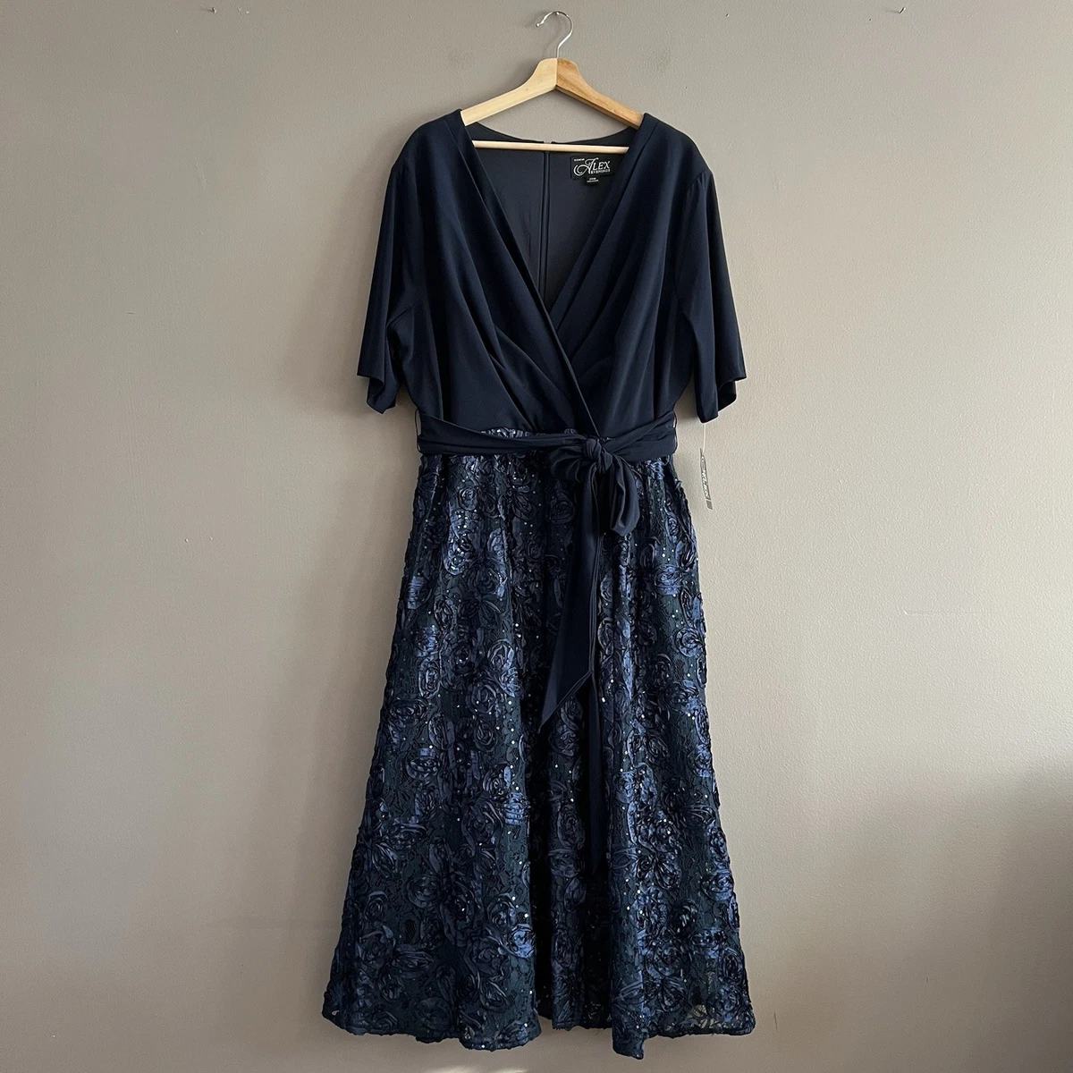 alex evenings dresses ebay Navy 14P Alex Evenings AE8296784 Long Formal Petite Dress Sale main image 1