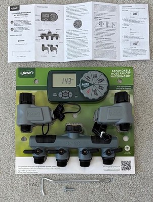 Orbit 58911 Automatic Yard Watering System Expandable Hose Faucet Kit
