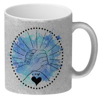 Freundschaft Glitzer-Kaffeebecher In Blau Mit Tollem Spruch