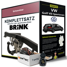 Für VW Golf 7 Sportsvan Typ AM1 Anhängerkupplung schwenkbar +eSatz 7pol 14- AHK