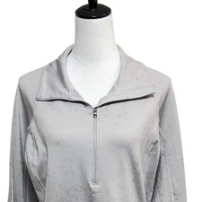Under Armour Pullover Women XL Gray ColdGear Stretch Cozy Shimmer 1/2 Zip Top