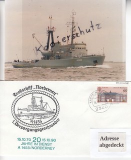 A 1455 Schlepper NORDERNEY Bundesmarine Foto Beleg 20 Jhr im Dienst