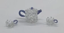 Vintage Dollhouse Miniature Spun Glass Tea Set