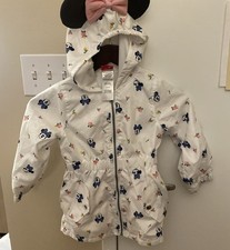 Disney Minnie Mouse Kids' Hooded Jacket Windbreaker with Ears And Bow Size 4