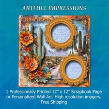 States - Colorado Desert Bloom Personalized Wall Art or Scrapbook Page