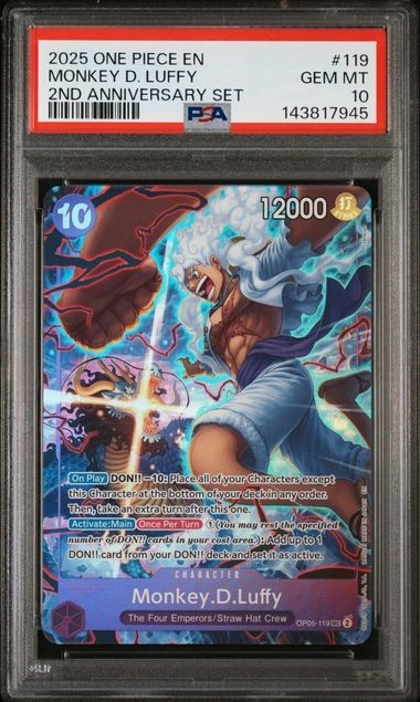 2025 ONE PIECE OP05 119 MONKEY D LUFFY ENGLISH 2ND ANNIVERSARY SET