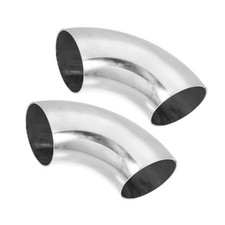 2pcs OD 2.5 Inch 90 Degree SS304 Stainless Steel Bend Tube Exhaust Elbow Pipe