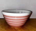 Vintage Pyrex 401 Pink White Stripe Nesting Mixing Glass Bowl 1-1/2 Pint