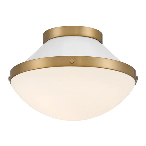 Crystorama Xander 1 Light Flush Mount, Vibrant Gold/White/White - XAN-8001-VG-WH - Picture 1 of 1