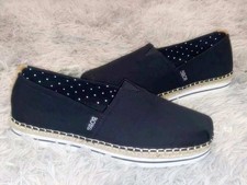Skechers Bobs Breeze Black Canvas Slip On Women's Shoes Size 8