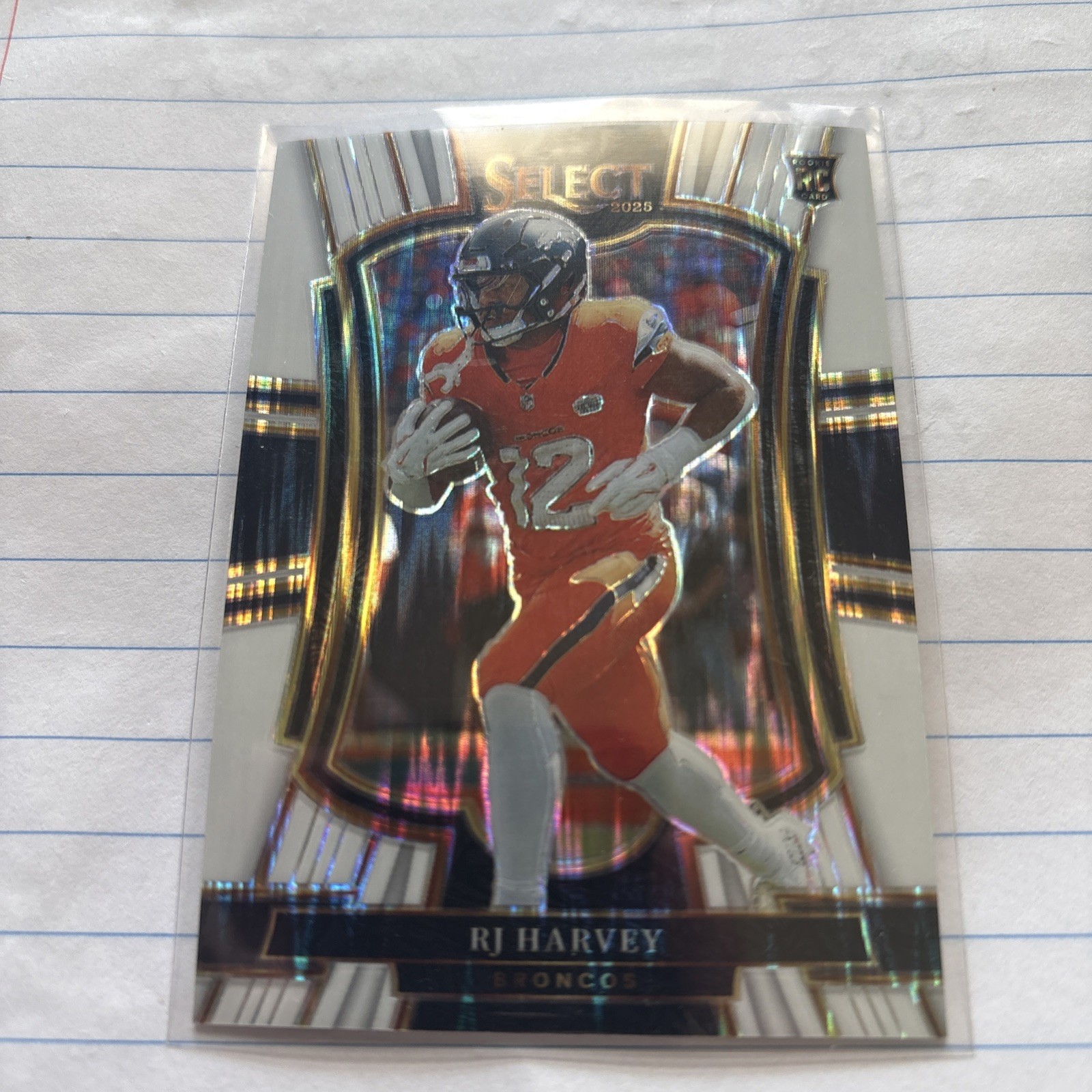 2025 Panini Select - RJ Harvey #110 White Shock Prizm /799 Premier Level RC