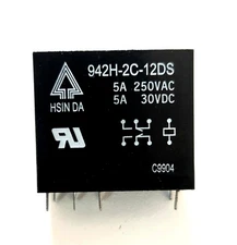 DPDT PCB 12v Relay 942H-2C-12DS, 