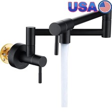 Premium Brass Pot Filler Faucet Wall Mount 360 Degree Dual Handle Kitchen Sink