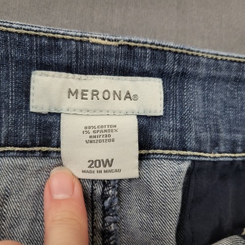 Merona Shorts Womens Plus 20W High Rise Bermuda 10.5" Inseam Denim Blue - Picture 9 of 12