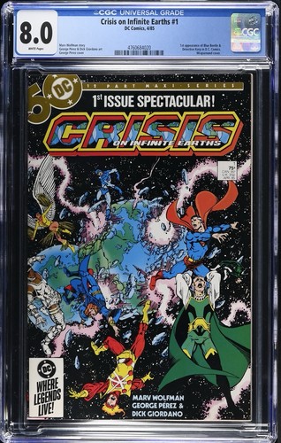 Crisis on Infinite Earths #1 - CGC 8.0 - Key Issue 1st app Blue Beetle 1985