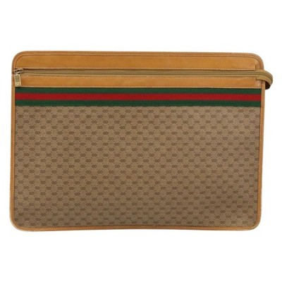 GUCCI Micro GG Supreme Web Sherry Line Bag PVC Beige 017 115 4126