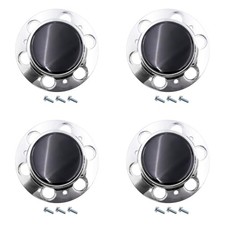 4PCS 7 1/8" Silver and Black Plastic Hubcaps for Chevy 1977-1987 Car Truck 6