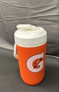 Gatorade Insulated Water Jug Cooler Orange With Carry Handle Flip Top Spout