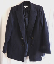 Bar III Women's Classic Navy Blue Long Sleeve Blazer Jacket Size M NWT