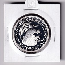 AUSTRALIAN: 2015 50 CENT KOOKABURRA 1/2 OZ SILVER PROOF COIN #1633