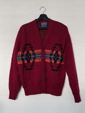 Vintage Pendleton High Grade Western Wear - Red Wool Cardigan Missing Button