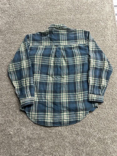 Vintage 90s Merona Thick Cotton Button Up Flannel Shirt Teal Grunge Large L VTG, Size L, $17.99 - Photo 11