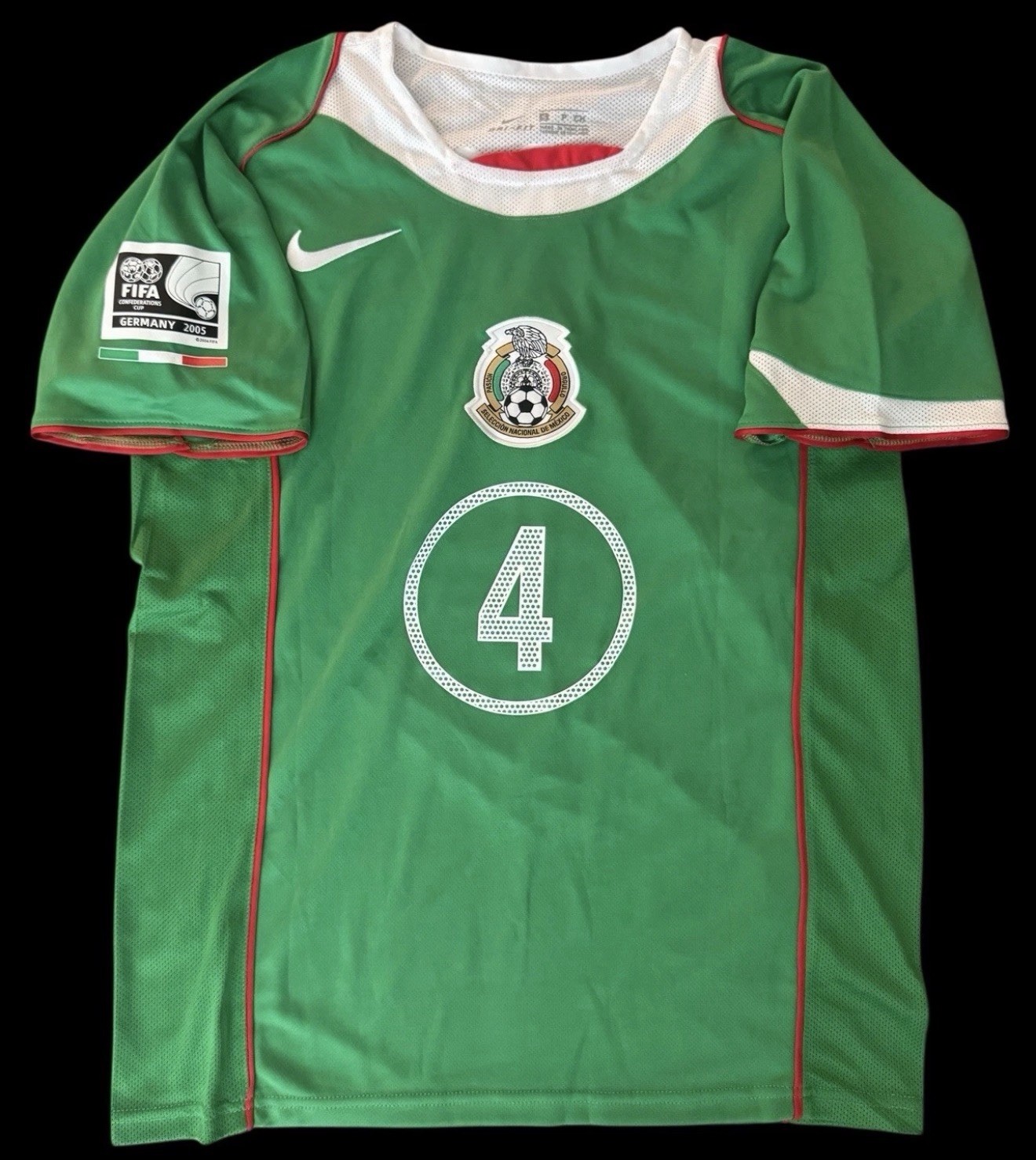Rafa Márquez #4 Mexico 2005 Home Jersey S Green Nike Selección Soccer