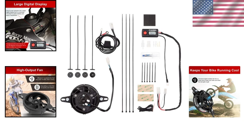 Motorcycle Radiator Fan - Universal Kit with 3-Pin Connector - Image 2 of 4