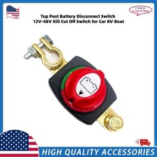 US Side Post Battery Disconnect Switch 12V-48V, Car Battery Kill Switch