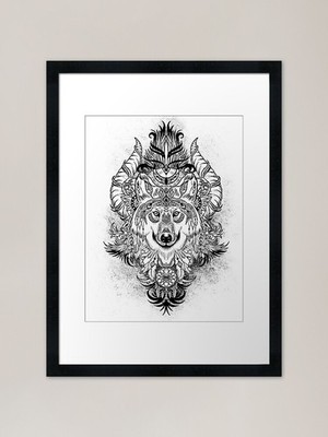 Bruder Wolf Stamm Design gerahmt ein gerahmtes Wandbild Poster Leinwanddruck Bild