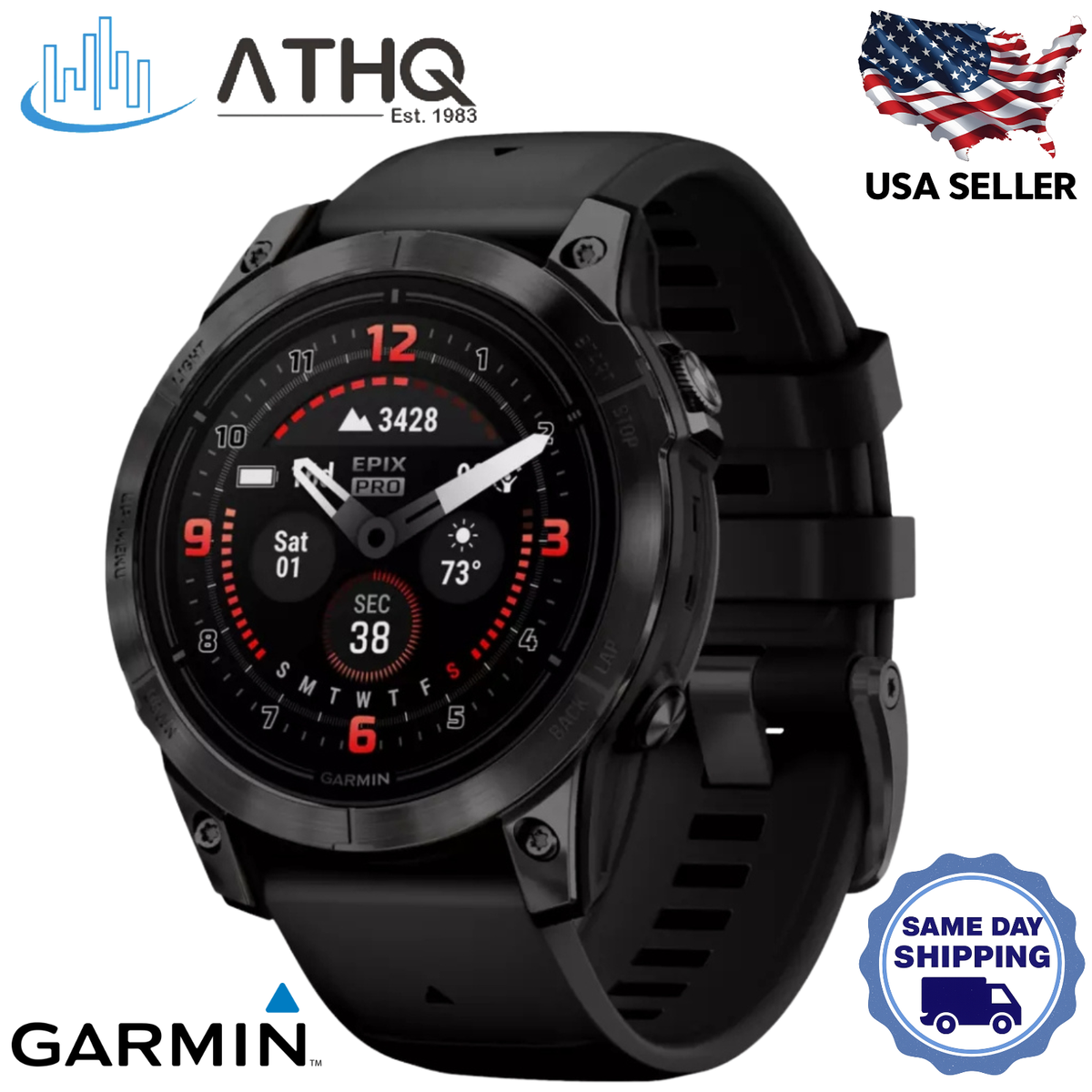 Garmin epix Pro (Gen 2) Sapphire 47mm GPS Smartwatch Black