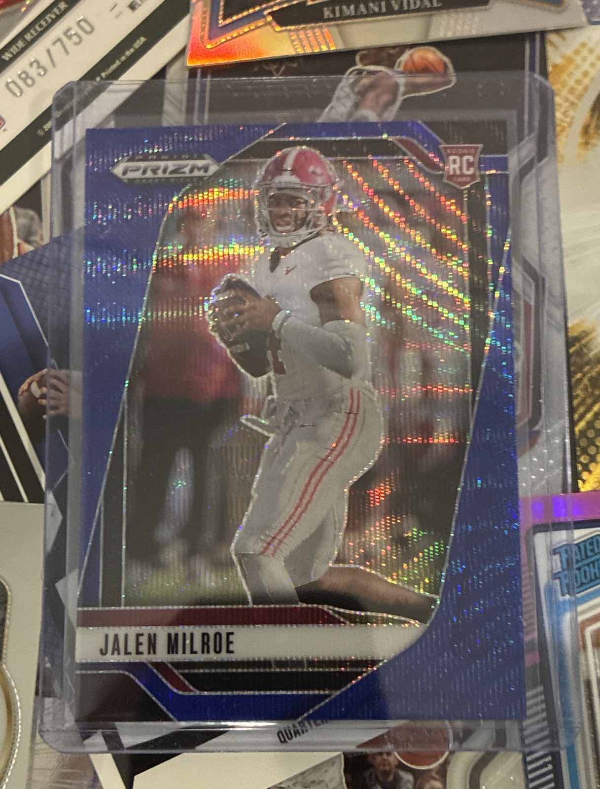 2025 Panini Prizm Draft Picks - Jalen Milroe #5 Blue Wave Prizm /299 (RC)