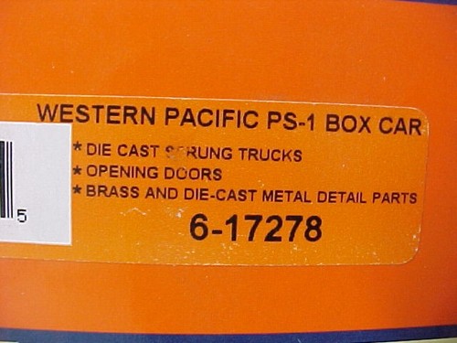 Coche de caja Lionel 6-17278 Western Pacific PS-1 NUEVO EN CAJA | Zustand: New