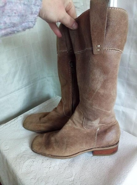 Women Nine West Boots Brown Suede 37