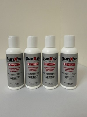 4PK SunX 30+ SPF30 Sunscreen Lotion 4oz Broad Spectrum Water Resista
