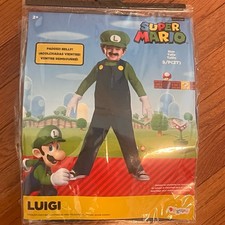 Super Mario Luigi Halloween Costume Kids Size 2T With Hat, Belly And Gloves NEW