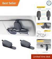Versatile Car Visor Sunglass Holder - 2 Pack, Easy Magnetic Access - Black