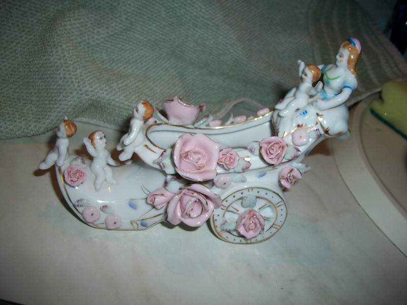 Vintage Japan Old Mother Hubbard Lived in A Shoe With Her Children Figurine Nice