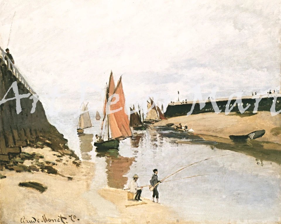 Breakwater At Trouville-Monet - ARTE DE PARED EN LIENZO O IMPRESO Foto 2 de 2