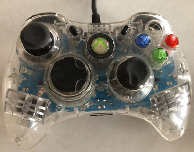XBOX 360 AX.1 Afterglow Wired Clear Controller Model PL-3602 -NEEDS ''Y'' BUTTON -
