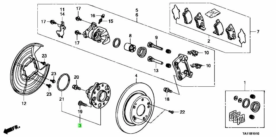 原始设备制造商轴承组件,集线器单元 R&L 套装本田雅阁 DBA-CU2 42200-TA0-A51 — 第 2/2 张图片