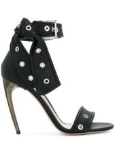 ALEXANDER MCQUEEN Punk Stud Leather Ankle Strap Sandals 40 10 