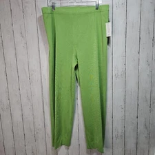 NWT Exclusively Misook Green Knit High Waisted Crop Pants Style #506 Size 3X