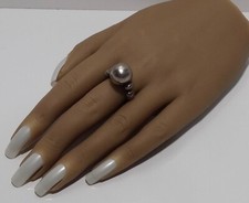 vintage 925 sterling silver Beaded Ring Handmade Size 7.25