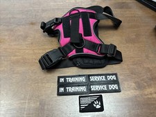 Small Service Dog Harness with 2 Leash Clip W/ Service Stickers B-7 