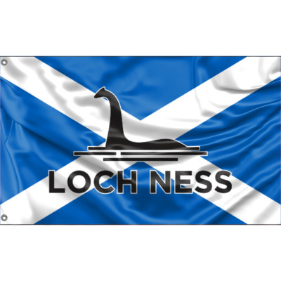 Loch Ness Monster Scotland Flagge, Fahne Unikales Design, 90x150 cm, Herg. EU