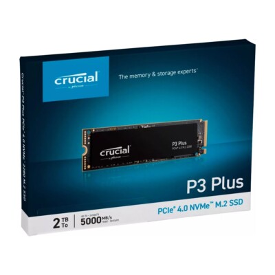 Crucial　CT2000P3PSSD8　2TBSSD Crucial P3 Plus PCIe Gen4 NVMe 2TB SSD, Up to 5,000MB/s Read
