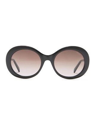 EMILIO PUCCI 55MM Round Sunglasses - Black / Bordeaux  display picture 1