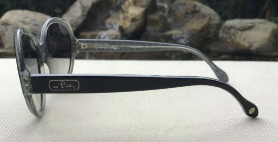 LILLY PULITZER GAFAS DE SOL PUNCH NEGRO GRIS MUJER GAFAS DE SOL TEMPLE 135 NUEVAS CON ETIQUETAS Foto 2 de 3