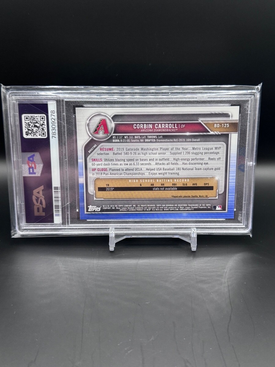 CORBIN CARROLL 2019 Bowman Draft 1st Bowman PSA 10 | eBay
